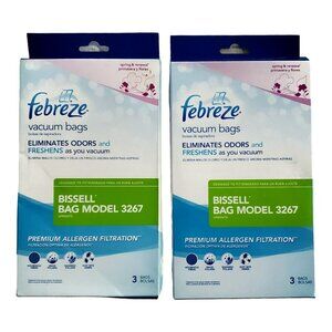 2 NEW Febreze Vacuum Bags 3 Pack Bissell Upright Freshener Allergen Filtration